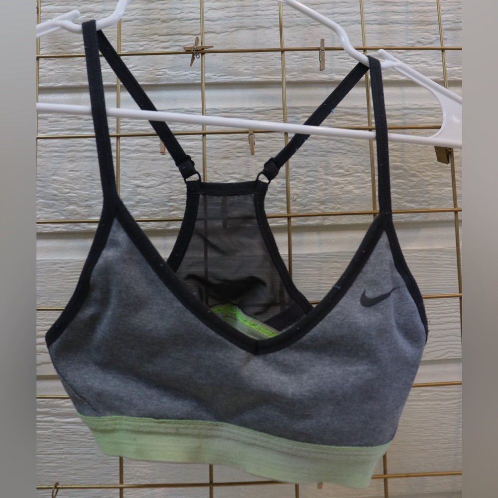 Nike Women's Black and Gray Sports Bra